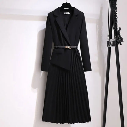 French suit dress women's 2025 autumn new high-end  thin gentle long-sleeved skirt  Regulai Fit vestido