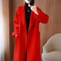 2024 Women's Wear 100% Wool Coat Autumn/Winter Fashion Temperament Double sided Cashmere Coats with Belt Elegant Long Overcoat