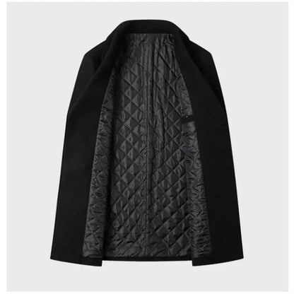 New Men Double Breasted Woolen Coats Winter Thicker Warm Cashmere Trench Coats Long Jackets Quality Male Winter Overcoats XXL