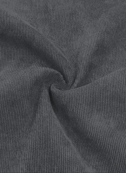 Men's suit Solid color corduroy suit Long sleeve shirt and pants casual suit