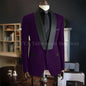 Men Suits High Quality Black Velvet 3 Piece Jacket Pants Vest Elegant Blazer Luxury Outfits Wedding Evening Party Costume Homme