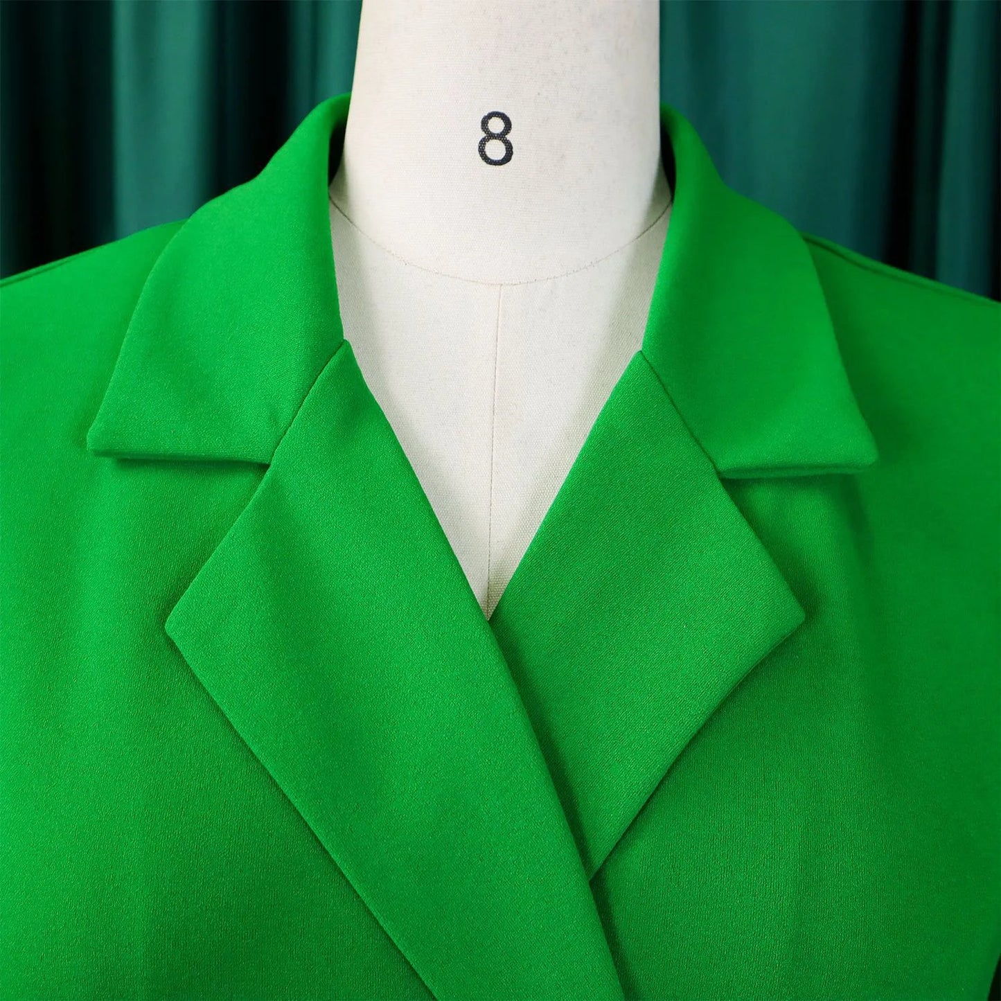 Women’s Elegant Notched Collar Dress, Long Sleeve Pleated Mid-Calf Dress with Waist Sash