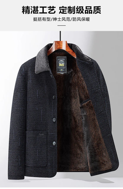 2024 Men Woolen Coats Men's business Casual Trench Coat Winter Coat with wool inner Man Autumn and Winter Wool Coat for Men