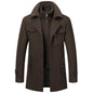 Cold Resistant Double Collar Wool Coat - Men's Fashion Business Winter Overcoat