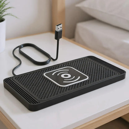 Wireless Car Charger Pad Wireless Phone Charger for Car 39 Inch Cable Automatic Sensing Non-Slip Charging Mat for Phone Vehicle