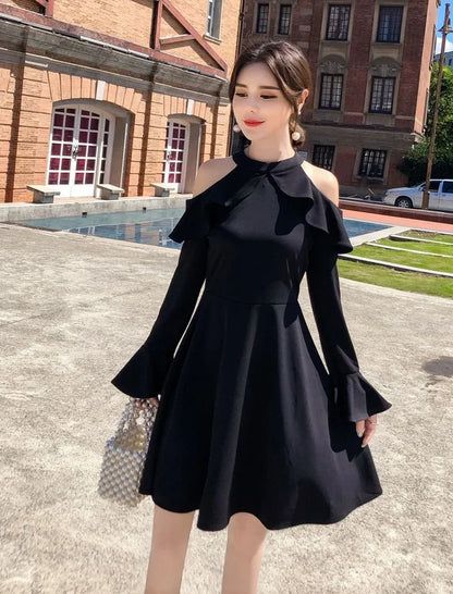 Dresses for Women Sensual Sexy Trend Black Woman Long Sleeve Dress Clothes Chic and Elegant Pretty Curvy New In Hot Designer X G