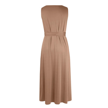 dresses for women elegant party dresses V-neck Sleeveless Belt Evening Dresses  Solid Color Solid Color dress vestidos femenino