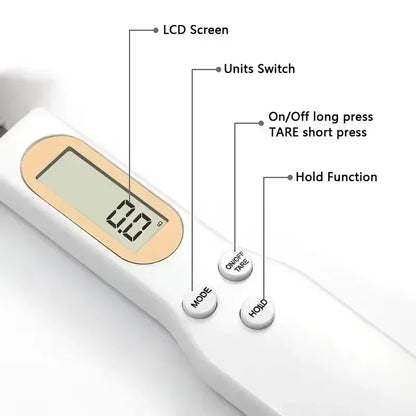 Mini Spoon Scale Digital Kitchen Scale Electronic LCD Food Scale 0.1-500g Weight Measuring Kitchen Tool for Milk Coffee