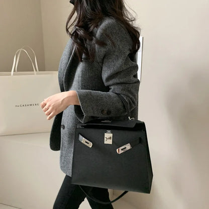 Wool Women Coats Jackets Blends Turn Down Collar Coat Thick Warm Y2k Streetwear Jacket Work Outerwear Slim Fit Autumn Winter