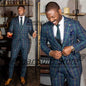 Customized British style Colorful lines Plaid Men Suits 2 Pieces Sets Slim Fit Groom Prom Tuxedos Business Male Formal Blazers