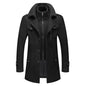 Cold Resistant Double Collar Wool Coat - Men's Fashion Business Winter Overcoat