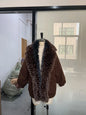 Oversized Winter Women's Coat Wide Faux Fur Collar Hooded Jackets Loose Single Breasted Outwears 2025 New Trendy Warm Lady Coats