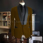 Men Suits High Quality Black Velvet 3 Piece Jacket Pants Vest Elegant Blazer Luxury Outfits Wedding Evening Party Costume Homme
