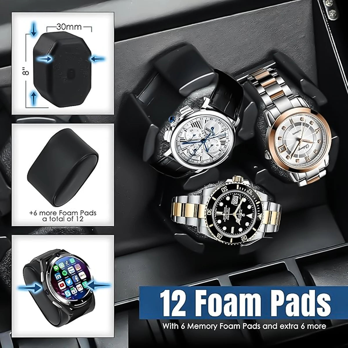 Watch Winders Box for Automatic Watches Box 6 watches Rotate Stand Jewelry Store Display Box