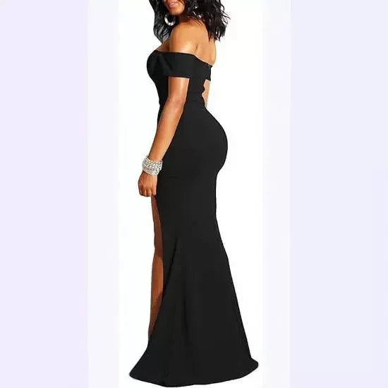 Evening Dresses Elegant Women's Off Shoulder High Split Long Formal Party Dress Evening Gown