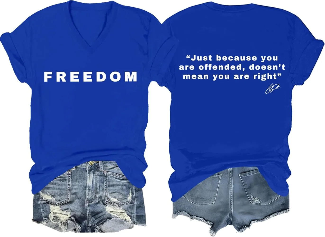 Freedom Shirt Freedom Double-Sided Letter Print Short Sleeve T-Shirt for Men Women, Unisex Tee Tops