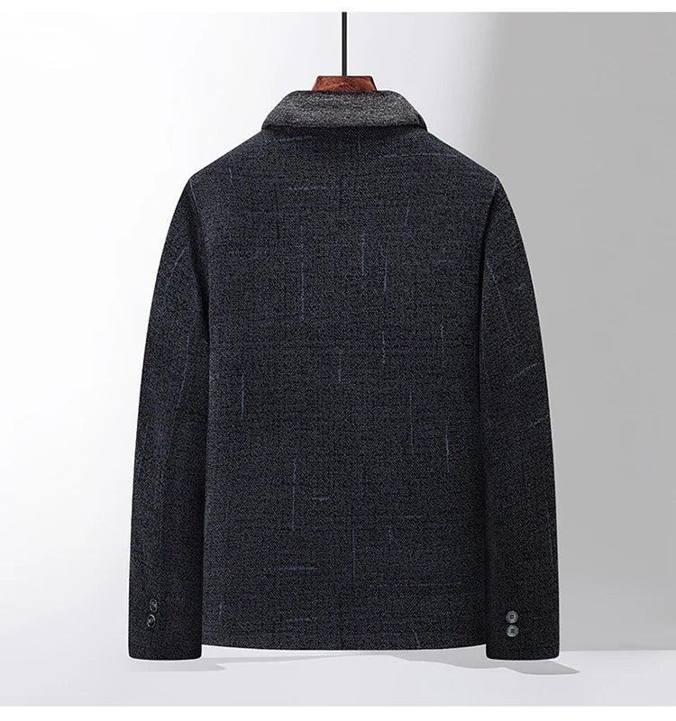 2024 Men Woolen Coats Men's business Casual Trench Coat Winter Coat with wool inner Man Autumn and Winter Wool Coat for Men