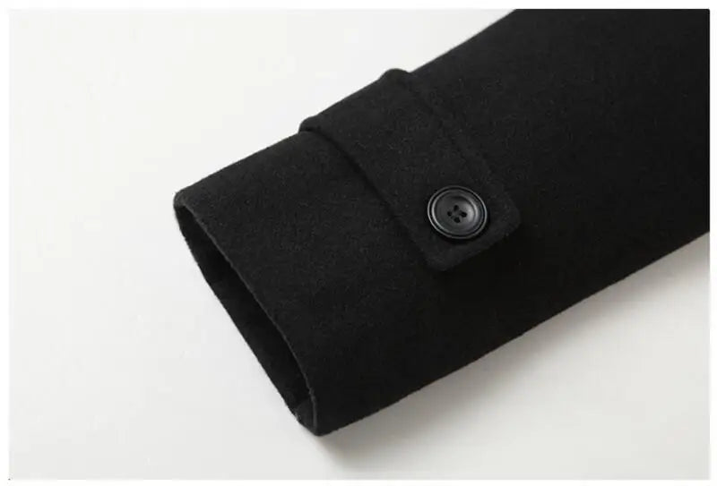 New Men Double Breasted Woolen Coats Winter Thicker Warm Cashmere Trench Coats Long Jackets Quality Male Winter Overcoats XXL