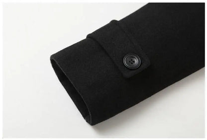 New Men Double Breasted Woolen Coats Winter Thicker Warm Cashmere Trench Coats Long Jackets Quality Male Winter Overcoats XXL