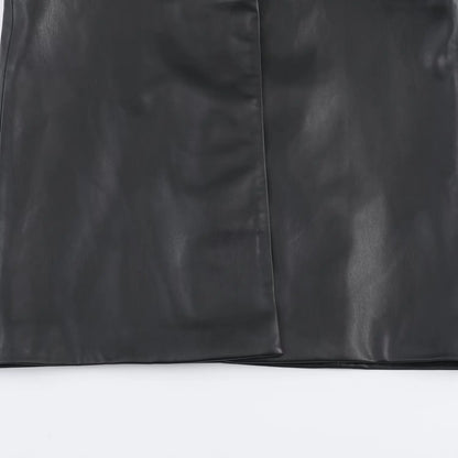 HH Women's Fashion Coats Black Fur Turn-Down Collar Long Sleeves Lace-Up Decoration Single Breasted Female Winter Warm Jackets