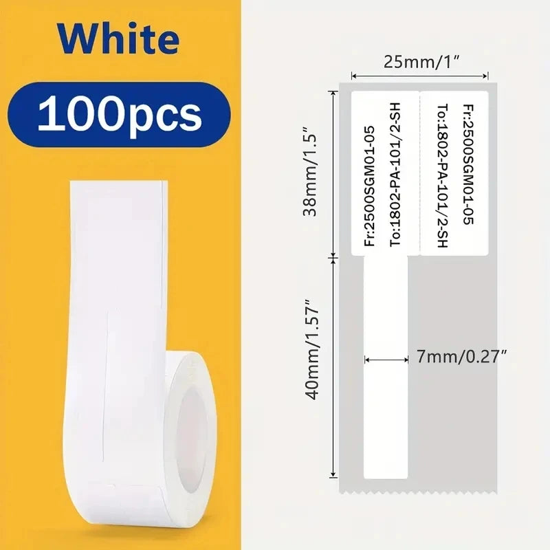Marklife P50/S2/D100/D200 White Sticker Papers Waterproof Paper Adhesive Label Anti-Oil For Mini Portable Thermal Printer