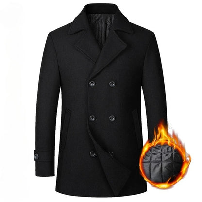 New Men Double Breasted Woolen Coats Winter Thicker Warm Cashmere Trench Coats Long Jackets Quality Male Winter Overcoats XXL