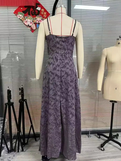 Dresses For Woman Sexy Club Evening Party Dresses Female Floral Lace Long Ball Gown Elegant Style Suspender Backless Vestidos