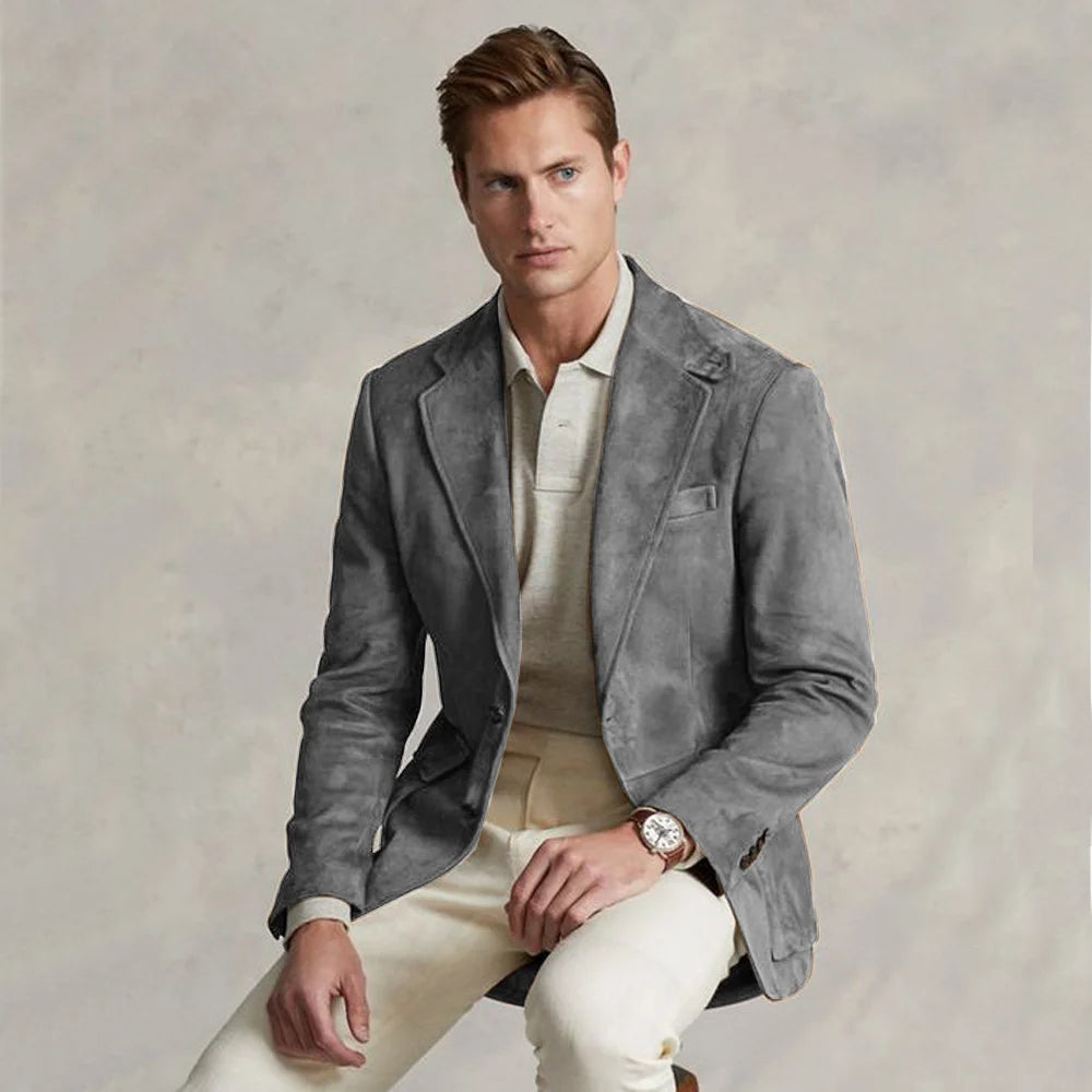 Men's Suit Jacket Suede Single Breasted Casual Elegant Man Clothes Male Set Coat for Men Blazers Luxury Designer Formal Clothing