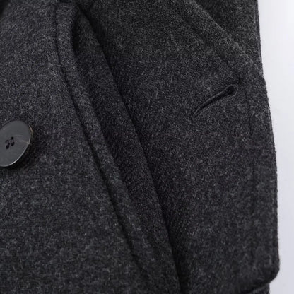 Women’s Stand Collar Long Coats 2025 Winter New Double-Breasted Woolen Coat Vintage Simple Outerwear Fashion Female Overcoat