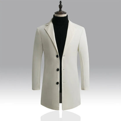 Autumn and Winter Men's Woolen Coat  Over Coat Long Winter Mens Wool Coats and Jackets