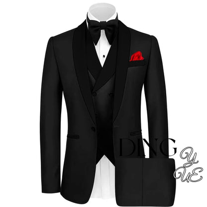 Mens Tuxedo Suit for Men 3 Piece Suit Men Slim Fit Suits One Button Shawl Lapel Wedding Suit Tuxedos Prom Suit costume homme