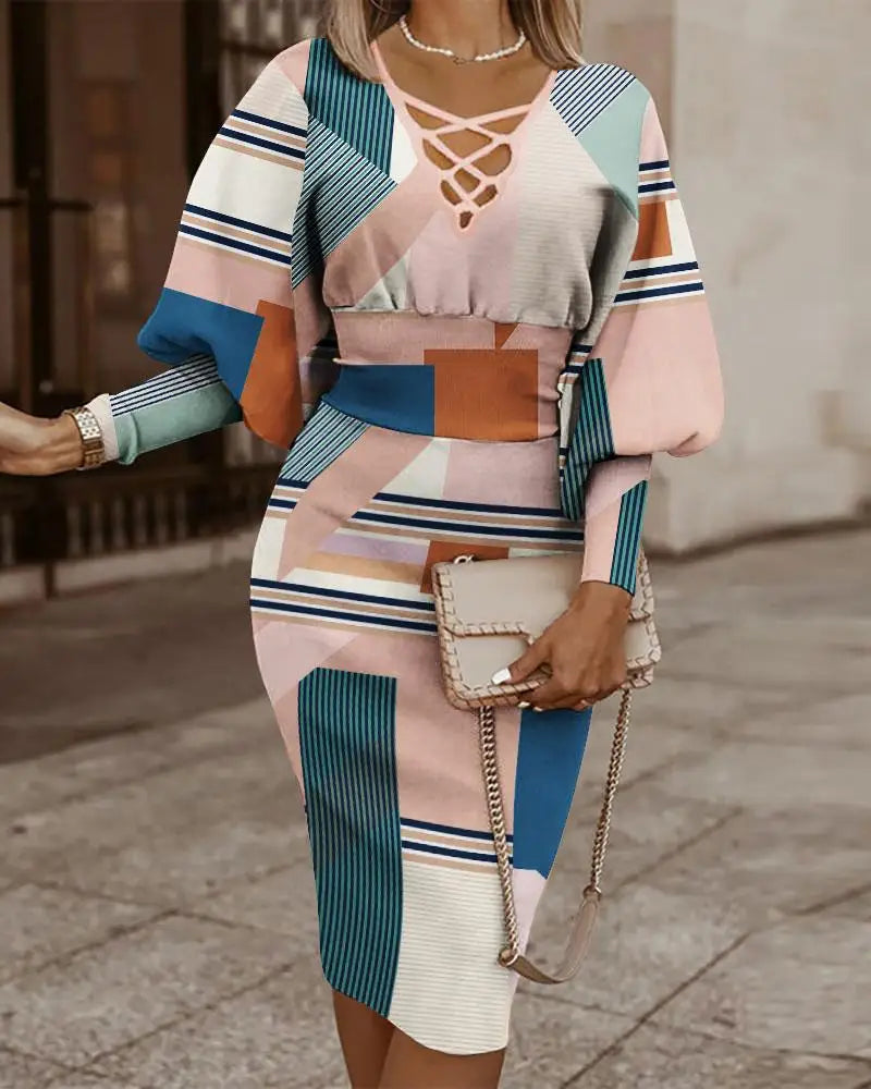 The Long-Sleeve Hollow-Waist Dress