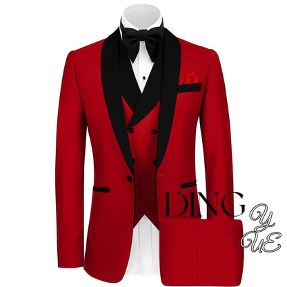 Mens Tuxedo Suit for Men 3 Piece Suit Men Slim Fit Suits One Button Shawl Lapel Wedding Suit Tuxedos Prom Suit costume homme