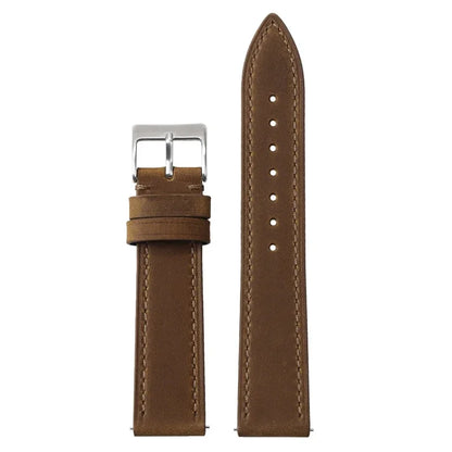 Calfskin Genuine Leather Watchbands Quick Release Watch Band for Seiko 18mm 19mm 20mm 21mm 22mm Vintage Brown Smartwatch Strap