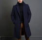 New Men's Coat Woolen Overcoat Windbreaker Navy Blue/Black Trench Autumn and Winter Outerwear Cardigan Jaqueta Masculina