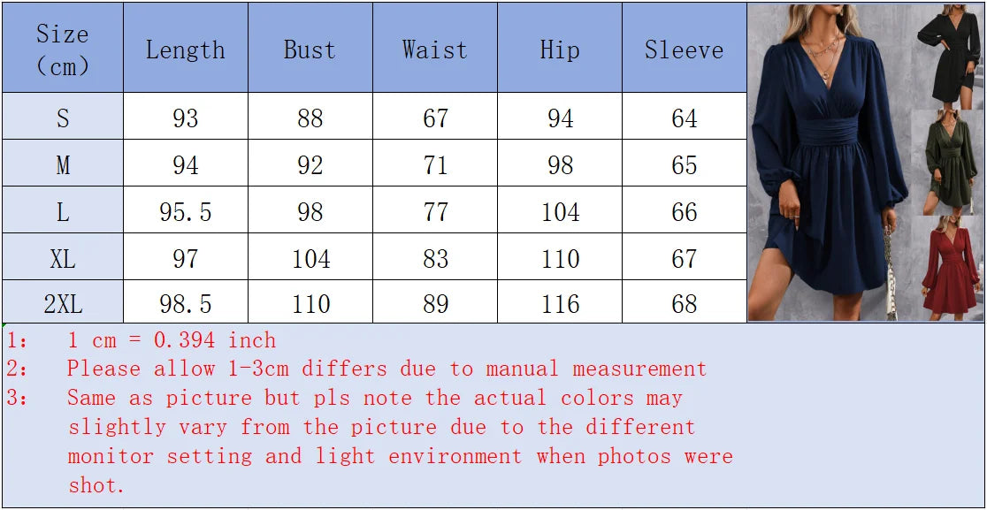 Dresses 2025 Woman Clothing V Neck Lantern Sleeve Wrap Mini Dress Ruched Waist Flowy Hem Elegant for Autumn and Party Styles ﻿