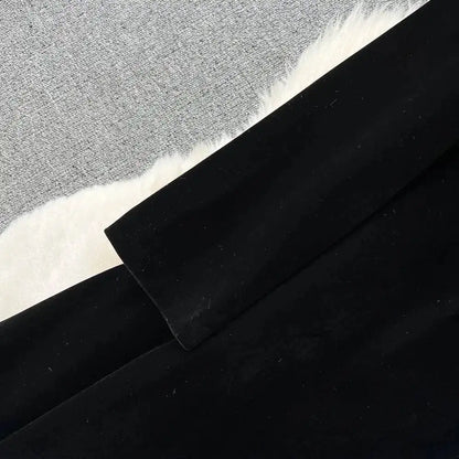 Autumn Winter Thicken Black Velvet Trenches Coats Women Long Windbreakers Overcoats