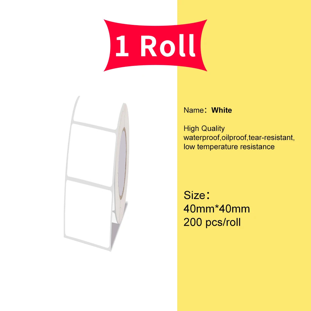 Marklife P50/S2/D100/D200 White Sticker Papers Waterproof Paper Adhesive Label Anti-Oil For Mini Portable Thermal Printer