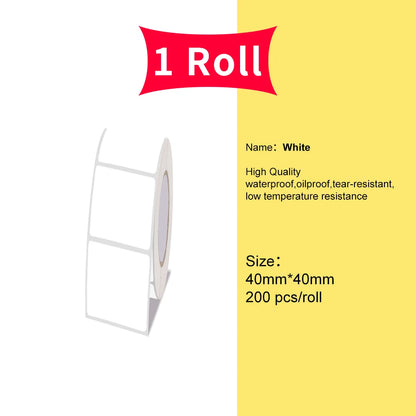 Marklife P50/S2/D100/D200 White Sticker Papers Waterproof Paper Adhesive Label Anti-Oil For Mini Portable Thermal Printer