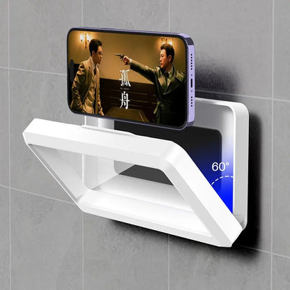 Waterproof Shower Phone Holder Splash-Proof 360° Rotate Can Be Touched Shower Phone Case Mount for Bathroom Batheub Kitchen Wall