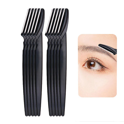 Eyebrow Trimmer Set for Women Stainless Steel Facial Hair Remover Shaper Portable Beauty Tool Kit with Safety Caps Eyebrow Knife