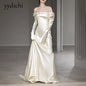 Customized Evening Dresse Saudi Arabia Dubai Exquisite Prom Dress 2025 for Women vestidos para mujer Formal Elegant ivory satin