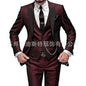 Fashion Men's 3piece Suit Sets Casual Trendy Business Solid Color Turn-down Collar Sngle Button Blazers Trousers Male Clothes