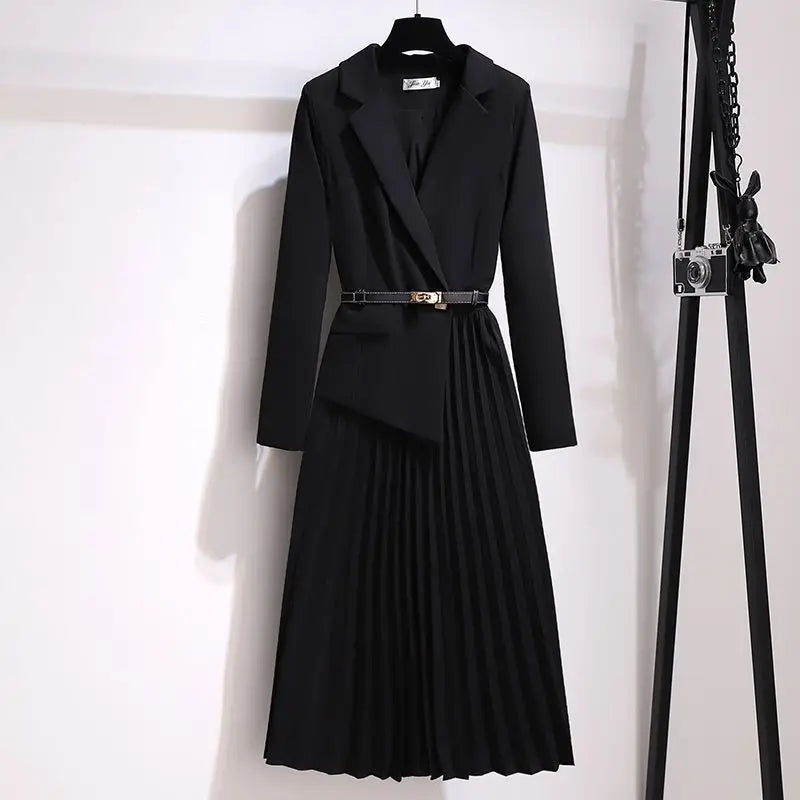 French suit dress women's 2025 autumn new high-end  thin gentle long-sleeved skirt  Regulai Fit vestido