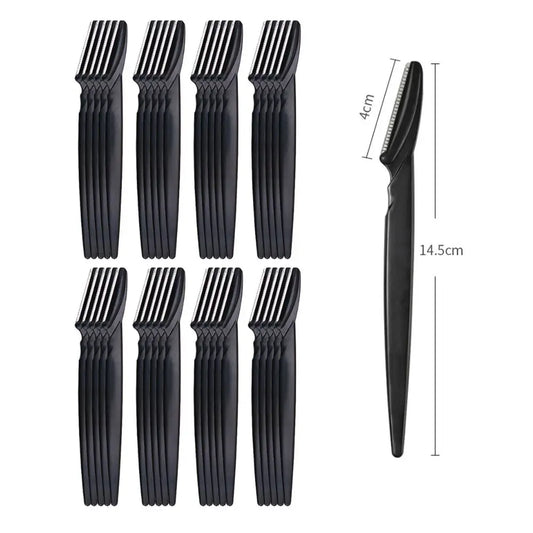 Eyebrow Trimmer Set for Women Stainless Steel Facial Hair Remover Shaper Portable Beauty Tool Kit with Safety Caps Eyebrow Knife