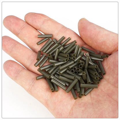 Hirisi 100pcs Carp Fishing Heat Shrink Tube Kit Anti-Tangle Hook Sleeves Ronnie Hair Rig Accessories Durable Fishing Tackle