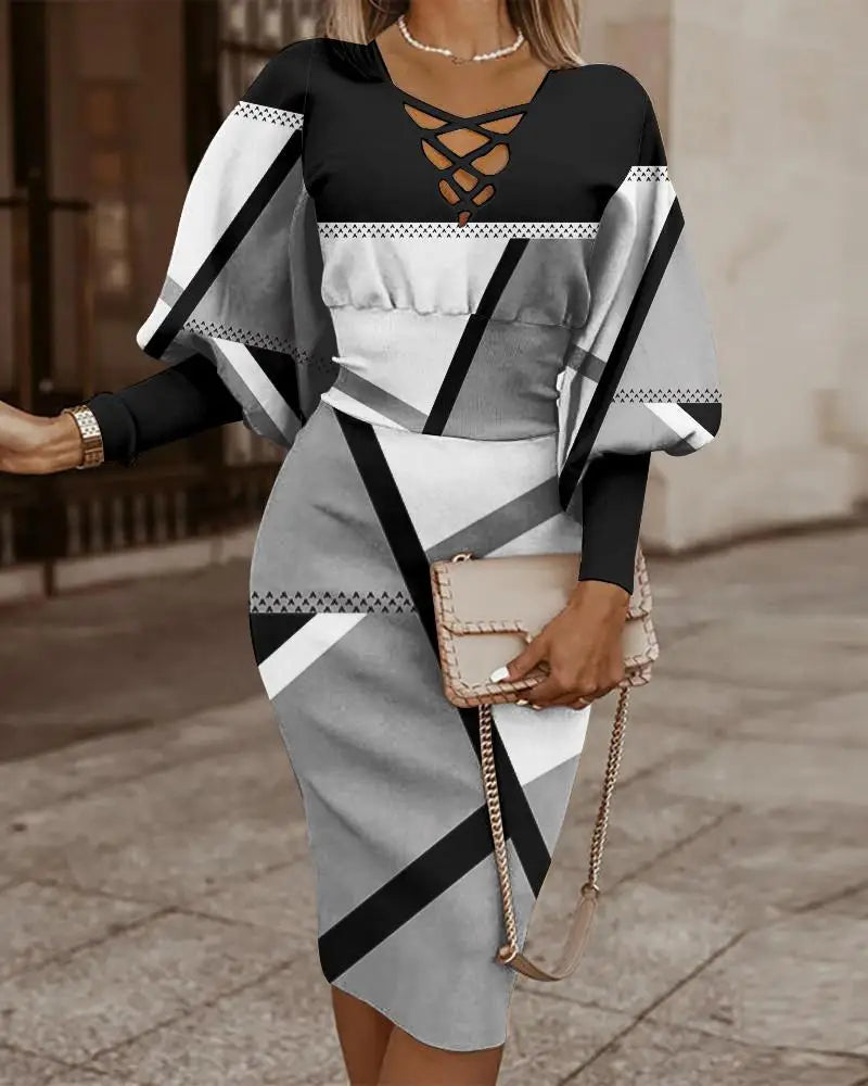 The Long-Sleeve Hollow-Waist Dress