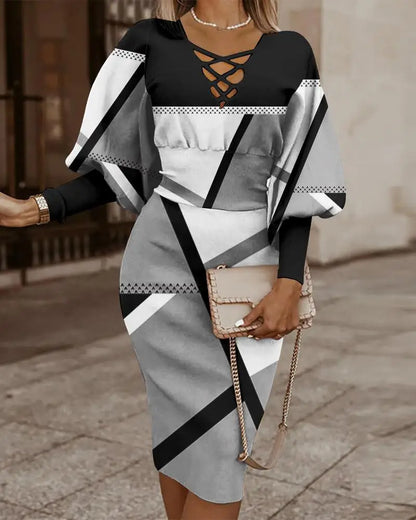 The Long-Sleeve Hollow-Waist Dress