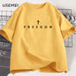 Freedom T-Shirt Charlie Kirk Christian T Shirt Jesus Minimalist Christian Tees Cotton Comfortable Unisex Tee Shirt Streetwear