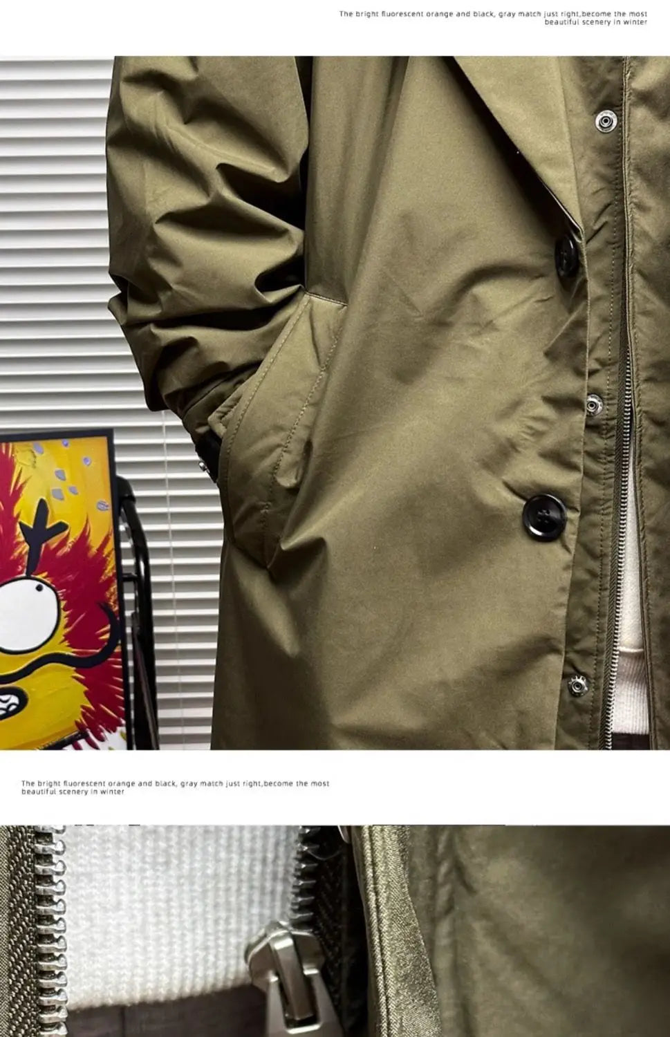 For Men's Autumn and Winter Vacation Two Mid-length Hooded Coats Overcoats Can Help You Overcome The Cool Mature Style Outerwear